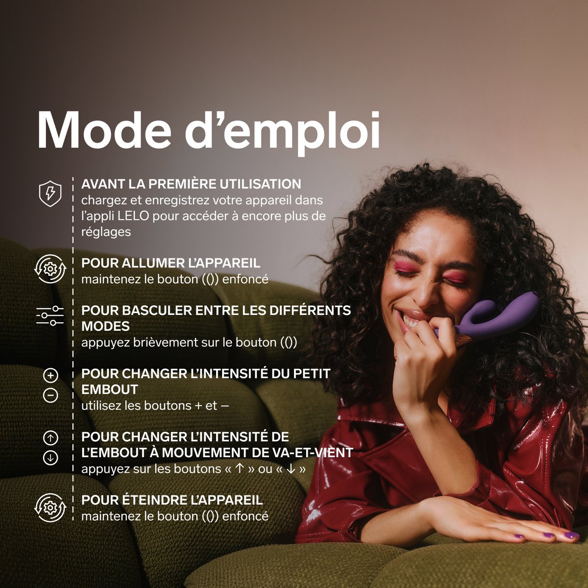LELO INA Thrust : Rythme Profond, Double Stimulation, 16 Intensités, Twilight Purple black, LELO
