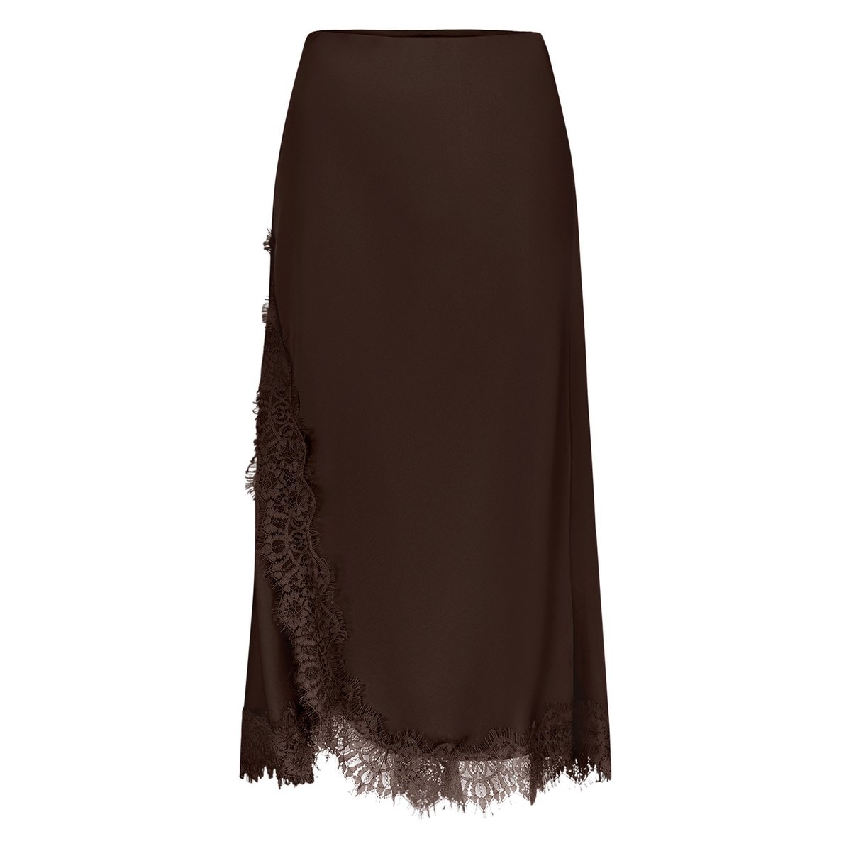 Jupe en satin en dentelle chocolate plum, ZERO