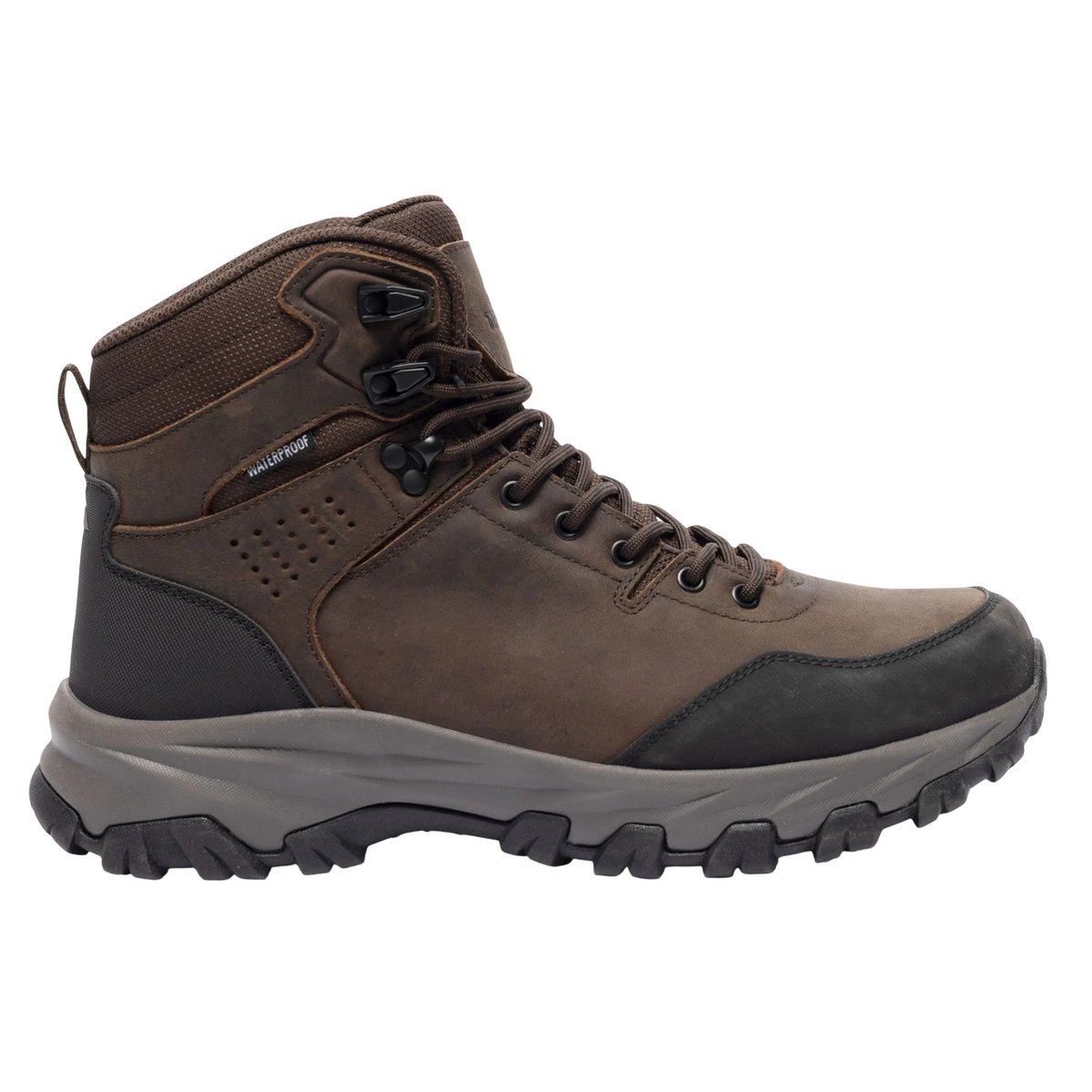 Chaussures montantes de marche en cuir STRIDE marron foncé, TRESPASS