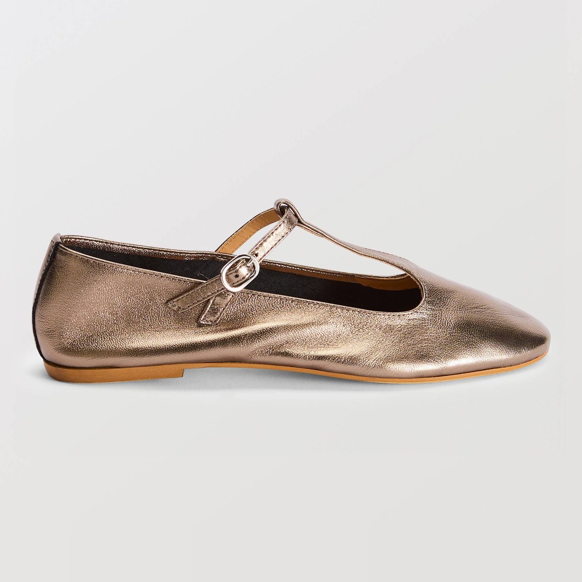 Salomés double brides en cuir argent, MONOPRIX