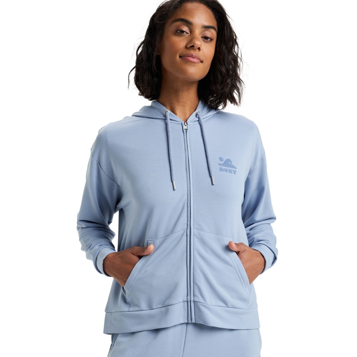 Sweat à capuche zippé SURFING BY DAYLIGHT. bleu blue blizzard, ROXY