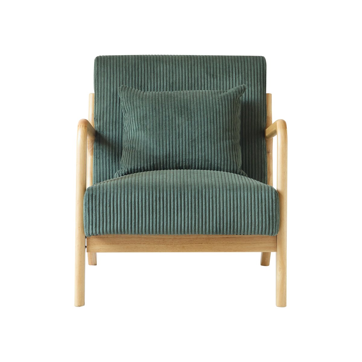 Fauteuil de salon en velours côtelé, OHAMA vert, NORDLYS