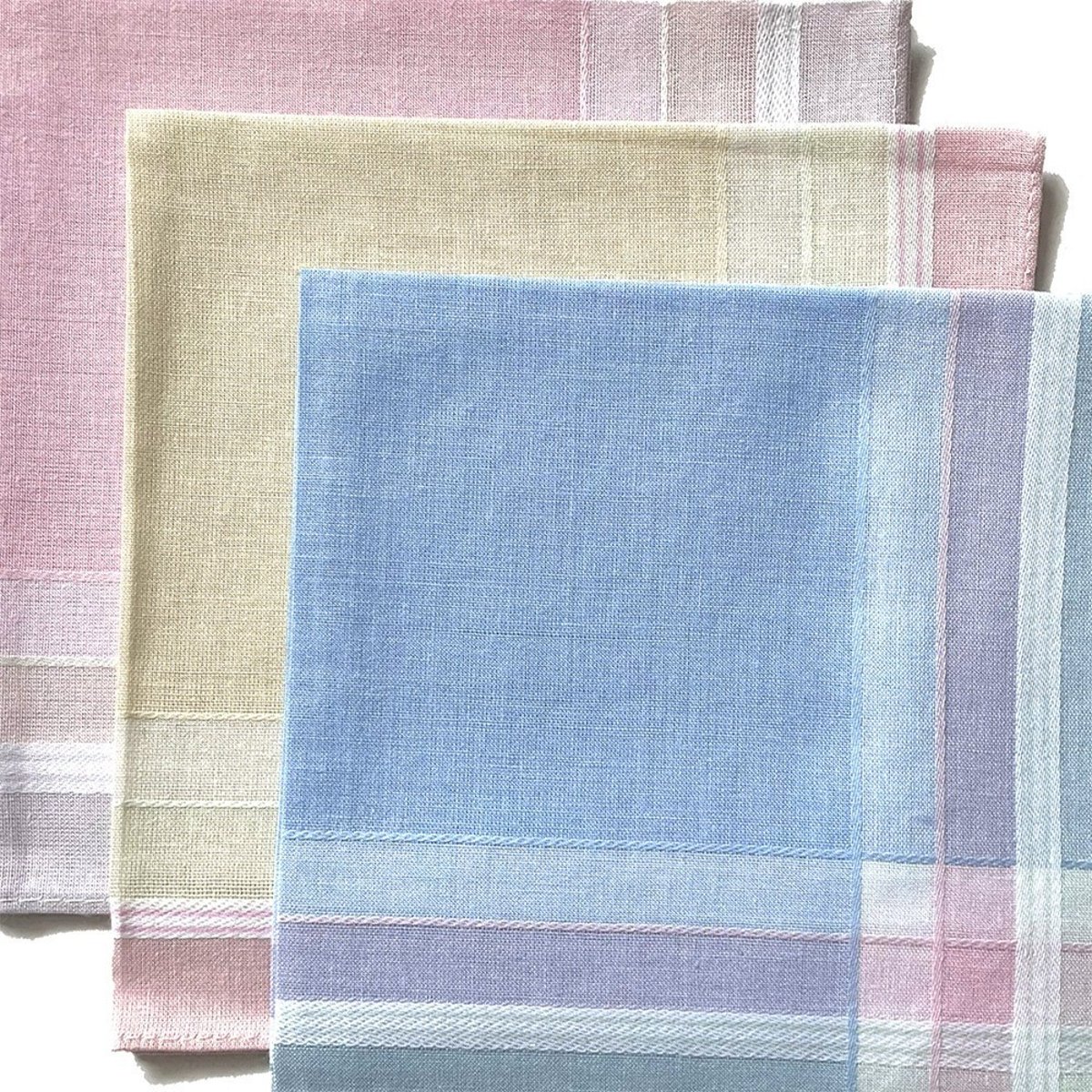 Lot de 12 mouchoirs dame carreaux 29x29  100% coton rose, DECORATIE