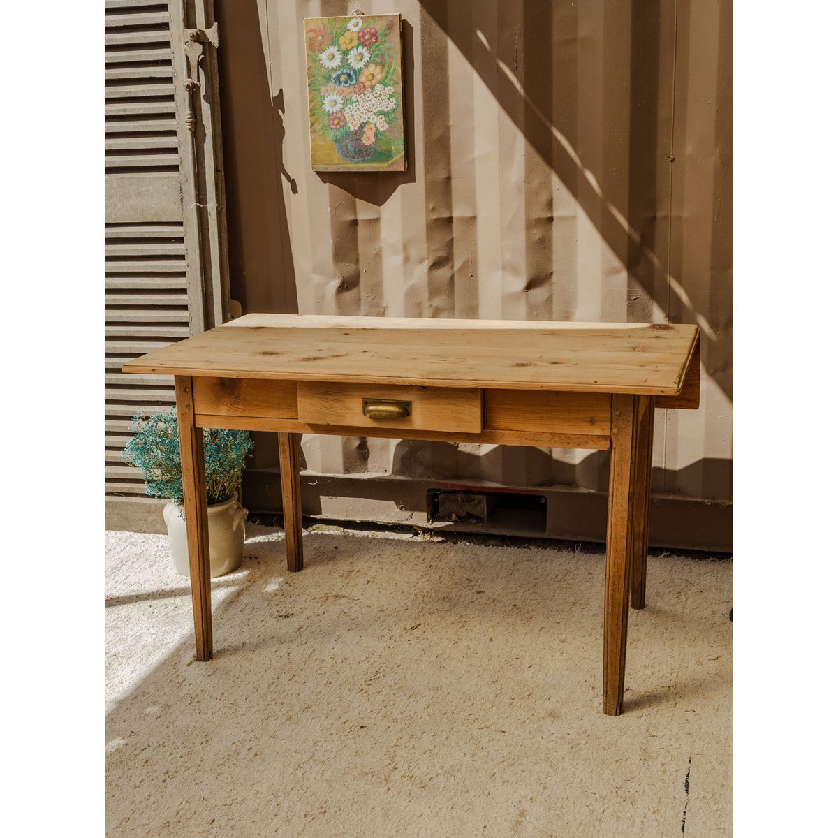 Table à manger de ferme en bois Romy N°1440 - Bon état bois clair, DEBONGOUT