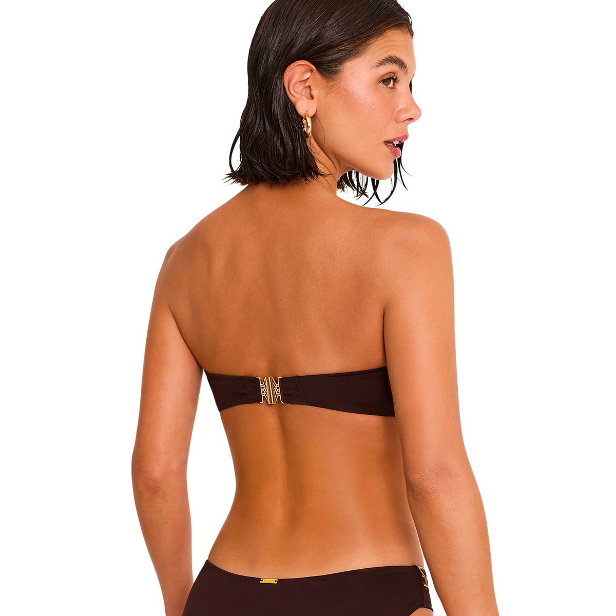 Haut maillot de bain bandeau DUNA marron, SELMARK MARE