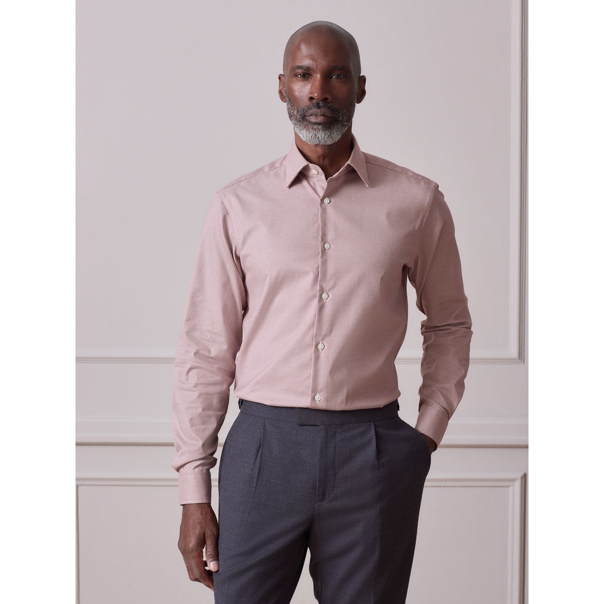 Chemise habillée coton signature texture marron rouille, NEXT