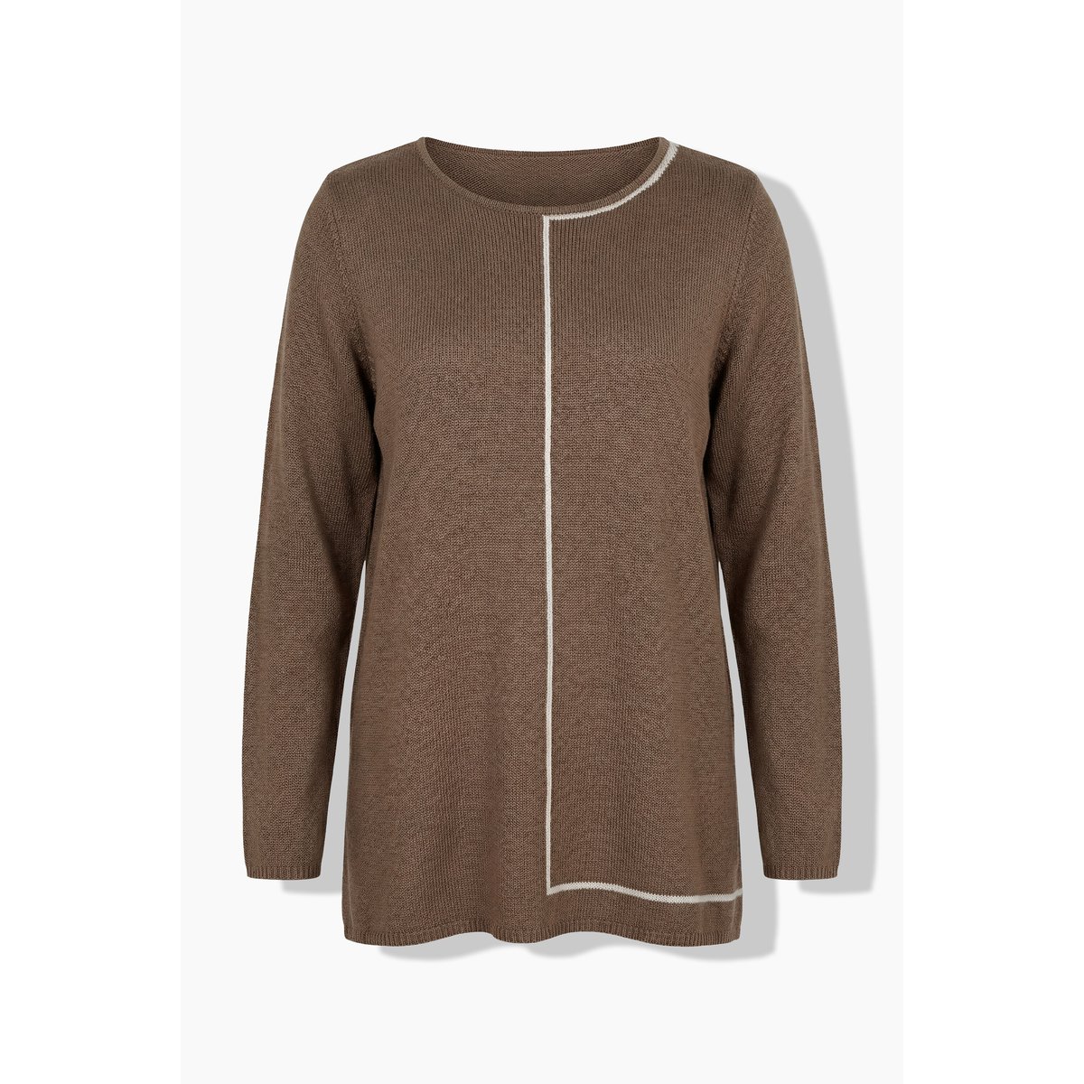 Pull col rond et manches longues taupe foncé, ULLA POPKEN