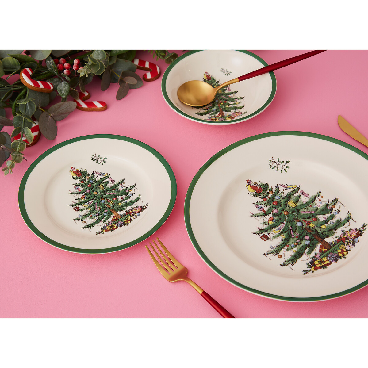 12-Piece Christmas Tree Dinner Set white, SPODE