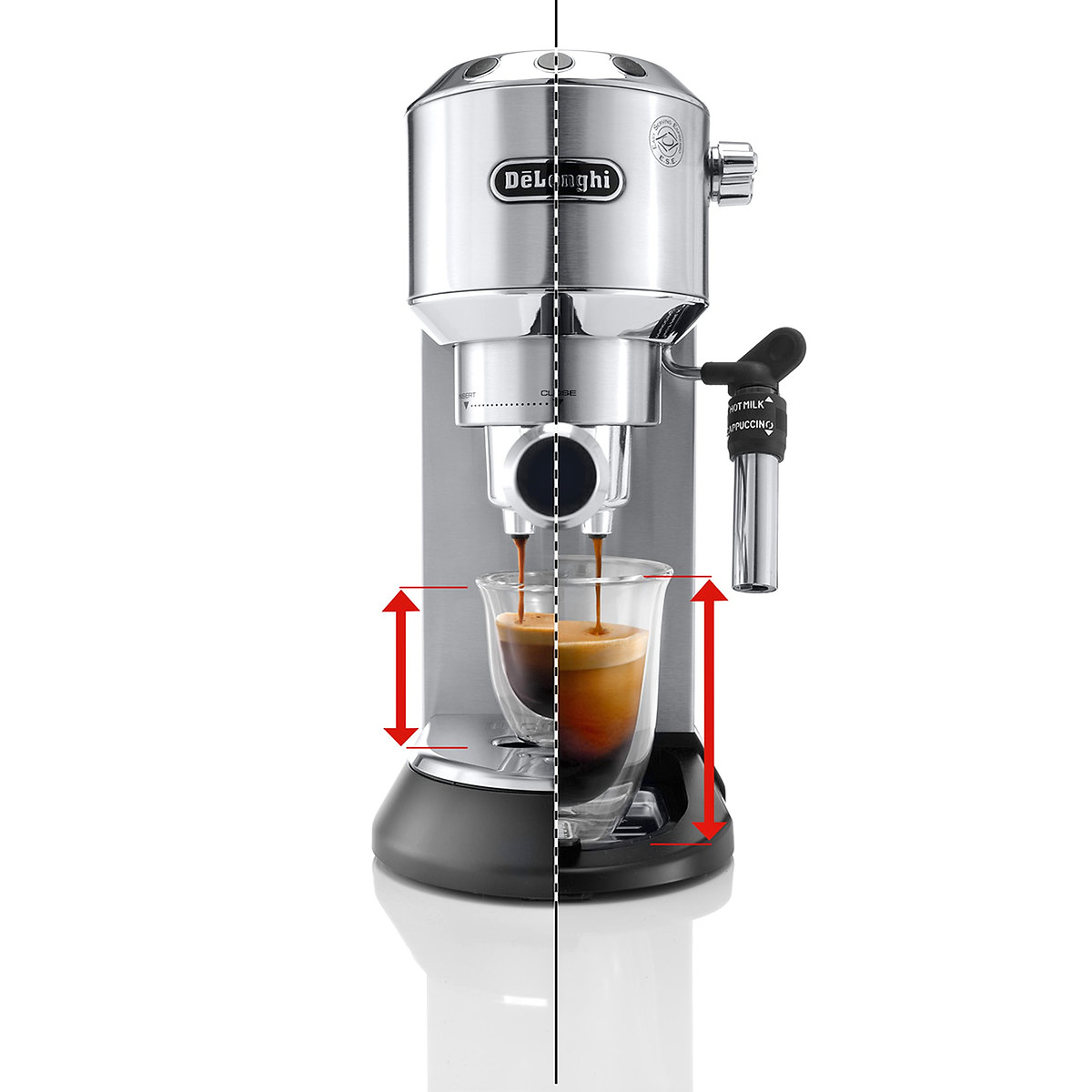 Expresso pompe ultra-compacte Dedica EC695.M inox, DELONGHI