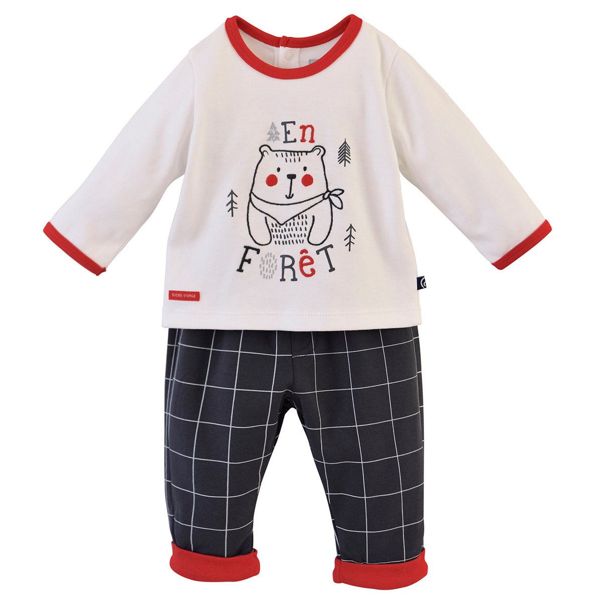T shirt + pantalon boudha gris, SUCRE D'ORGE