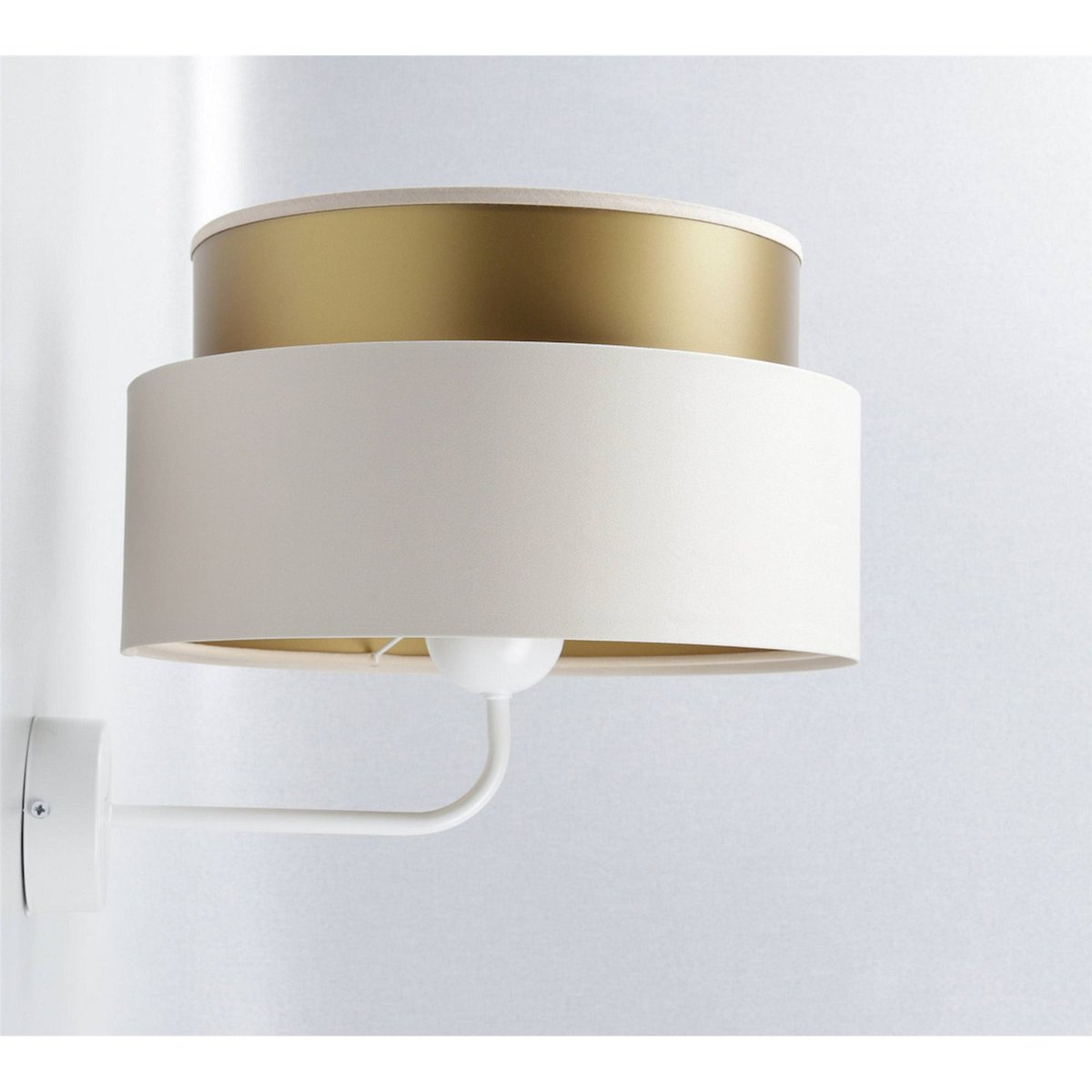 Applique murale design chic, DUO ELLEGANT crème satin et intérieur doré, BPS KONCEPT