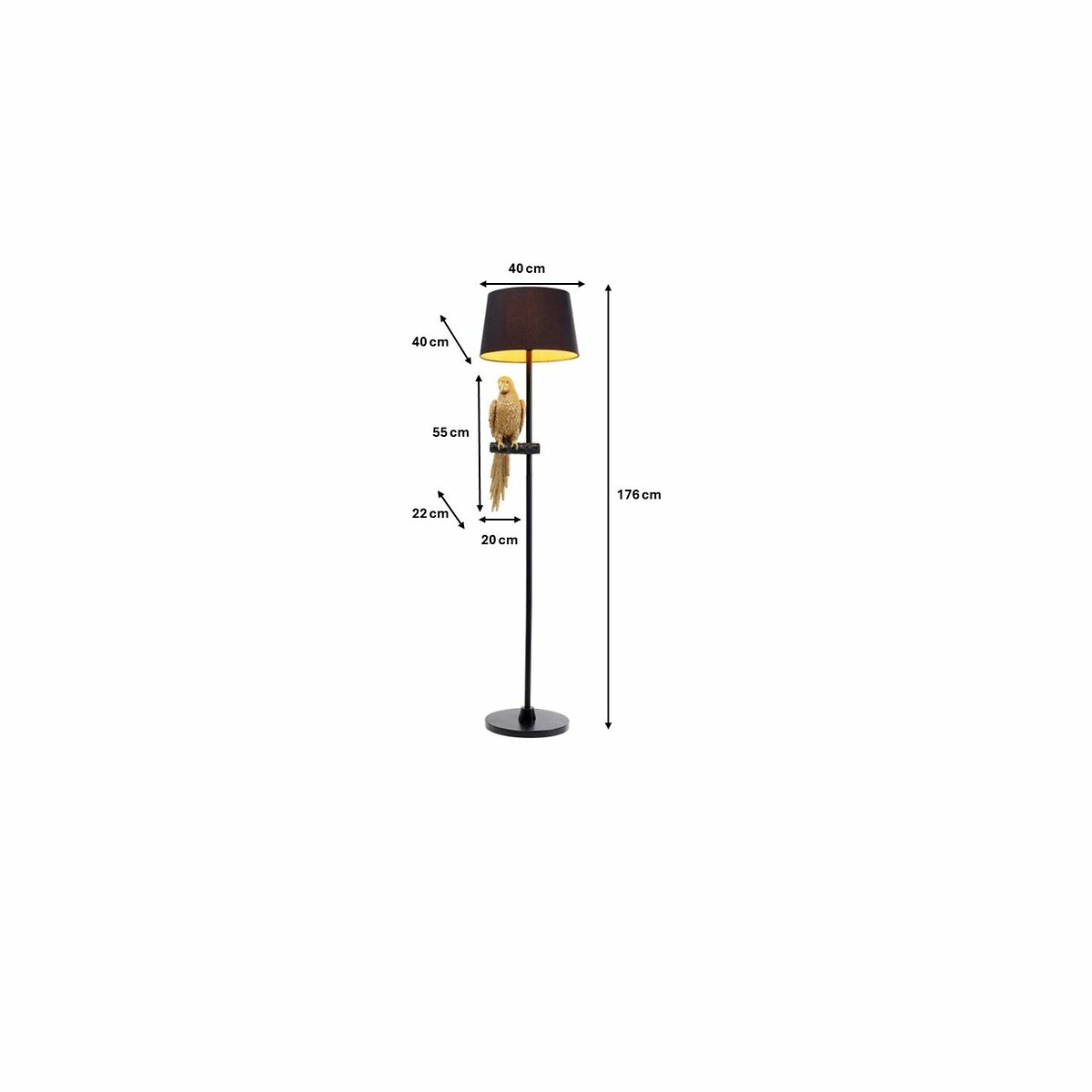 Stehleuchte Animal Parrot Gold 176cm goldfarben, KARE DESIGN