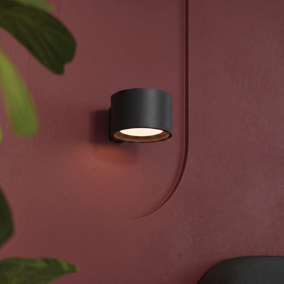 Applique murale Aluminium Noir Gx53 1 MODO noir, EDEN