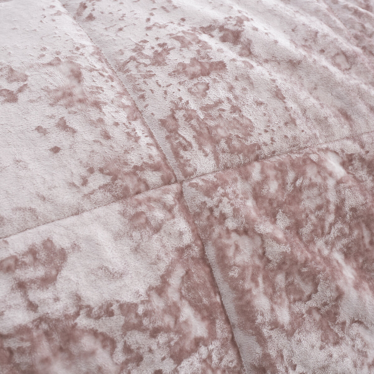Crushed Velvet Bedspread 220x220cm blush pink, CATHERINE LANSFIELD