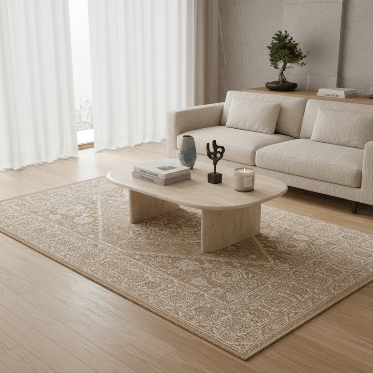 Tapis intérieur extérieur LOGGIA beige sable, AFK LIVING