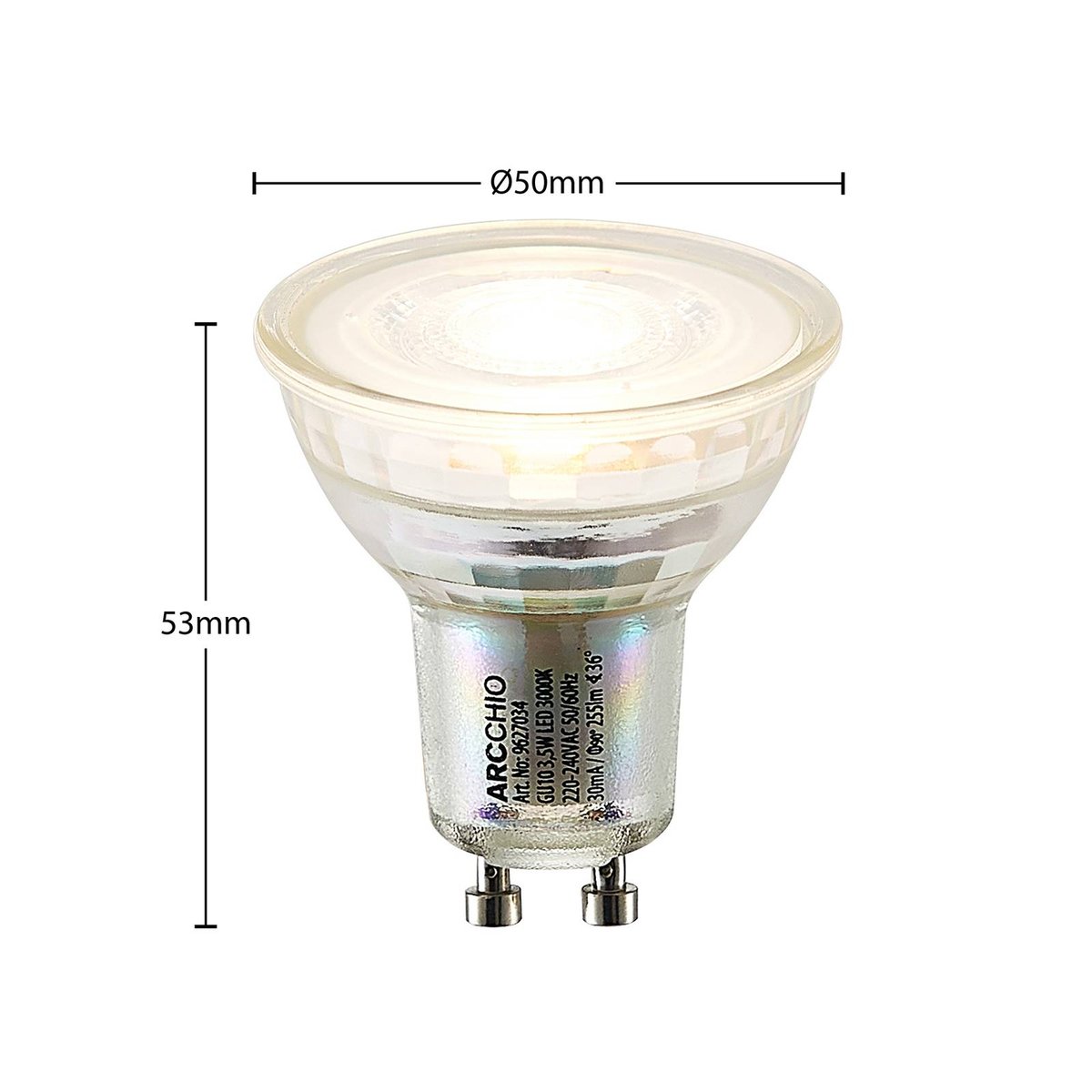 Ampoule GU10 en verreLED, Gu10 LED 3,5W couleur unique, ARCCHIO