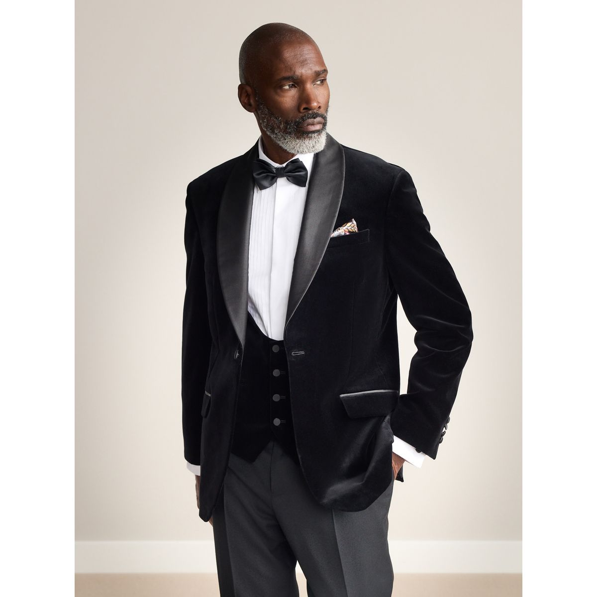 Blazer en velours pontoglio à col châle Signature noir, NEXT