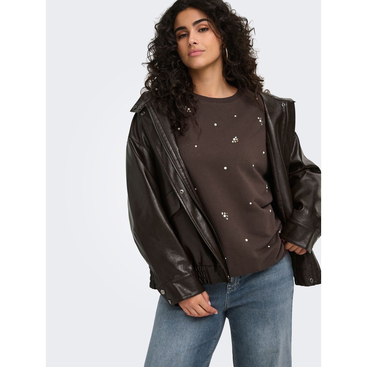 Sweat-Shirt coffee bean, ONLY CARMAKOMA