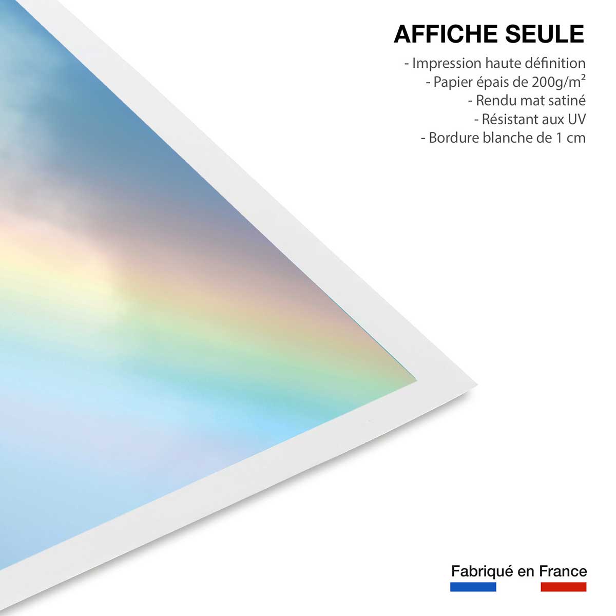Affiche photo arc en ciel pastel affiche seule, HEXOA