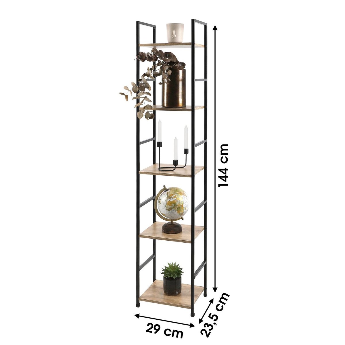 Etagère carrée 5 niveaux design industriel COLORADO beige, TOILINUX