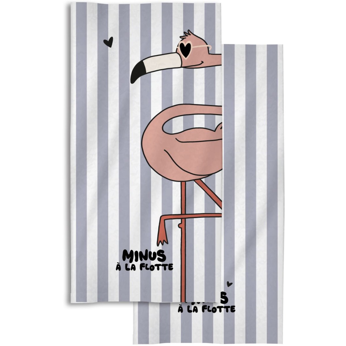 Serviette de plage bleu, rose, ZAKUW