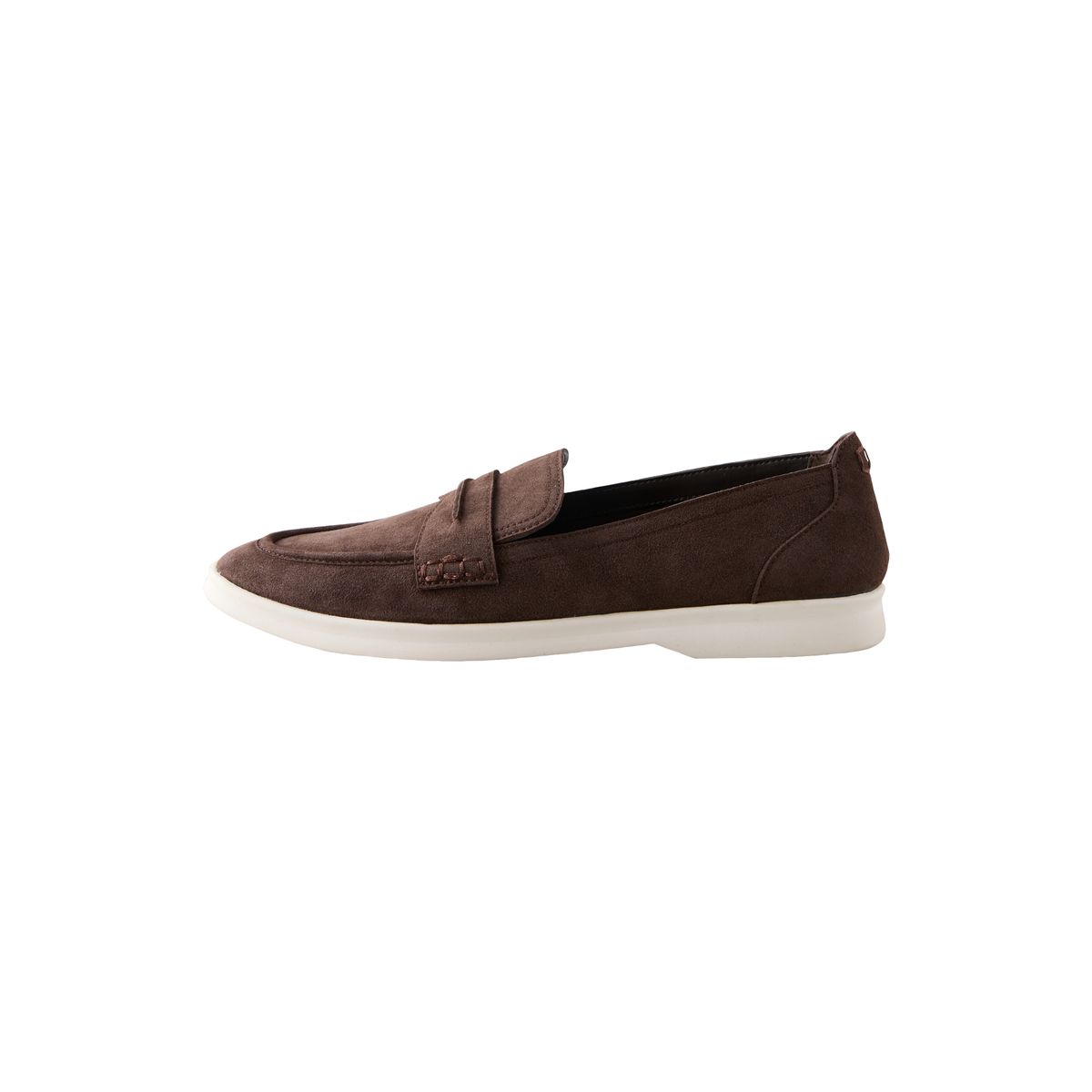 Mocassins en daim à semelle blanche marron chocolat, NEXT