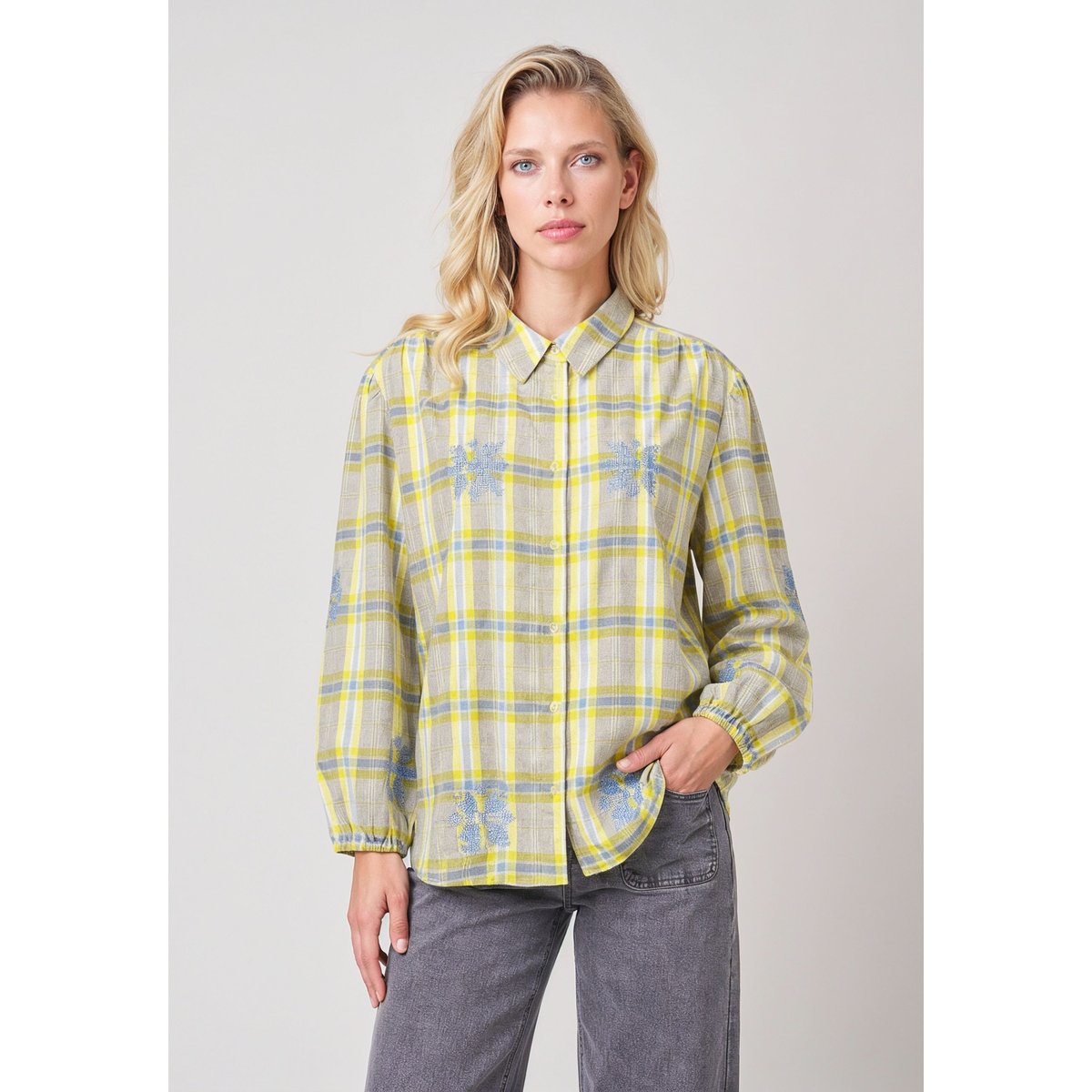 Chemise à carreaux femme BROOKELIA blue, DEELUXE