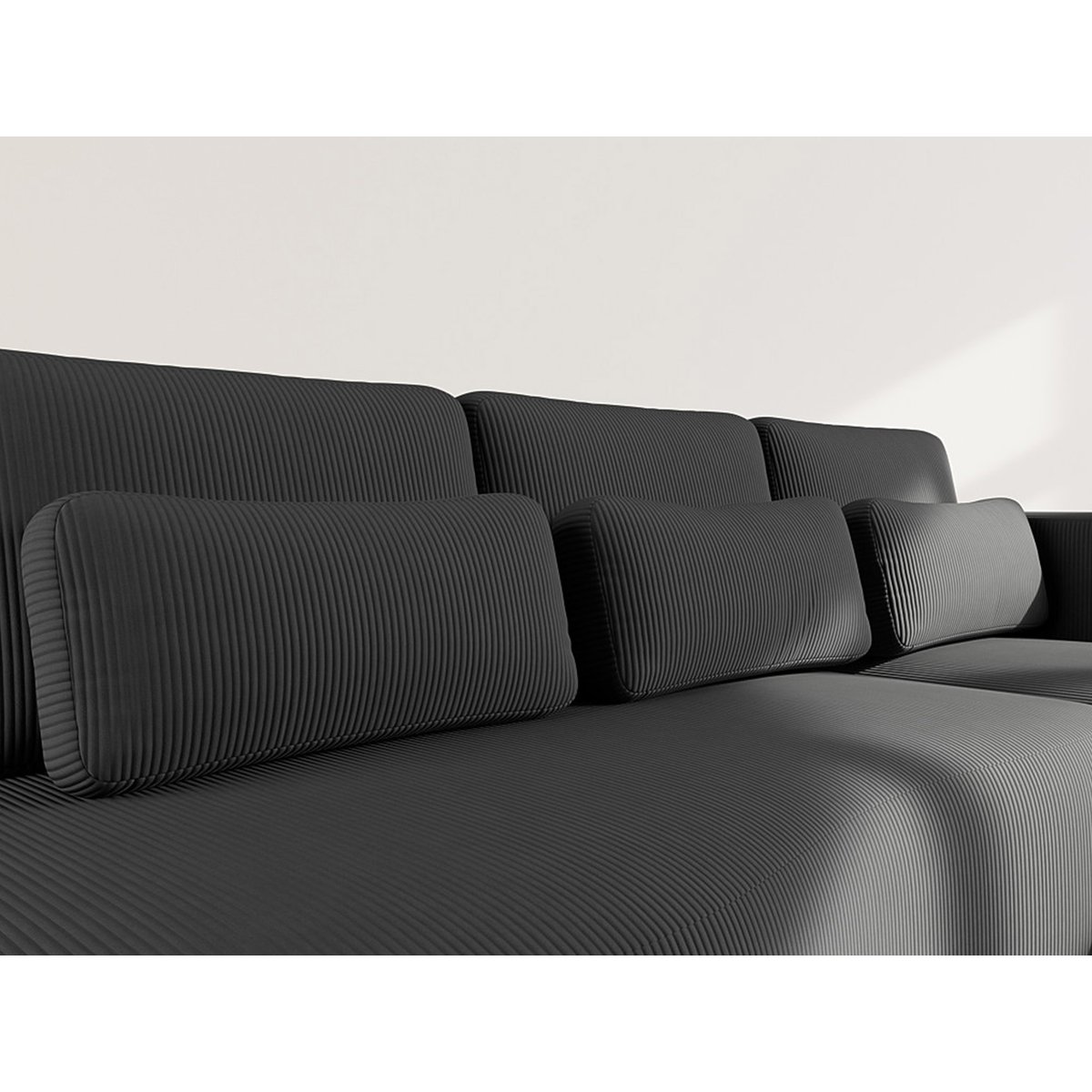 Canapé d'Angle Convertible 4 places - MAHINA noir, BEST MOBILIER