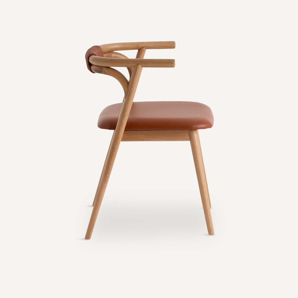 Fauteuil de table chêne et cuir, Fermyo chêne naturel, AM.PM