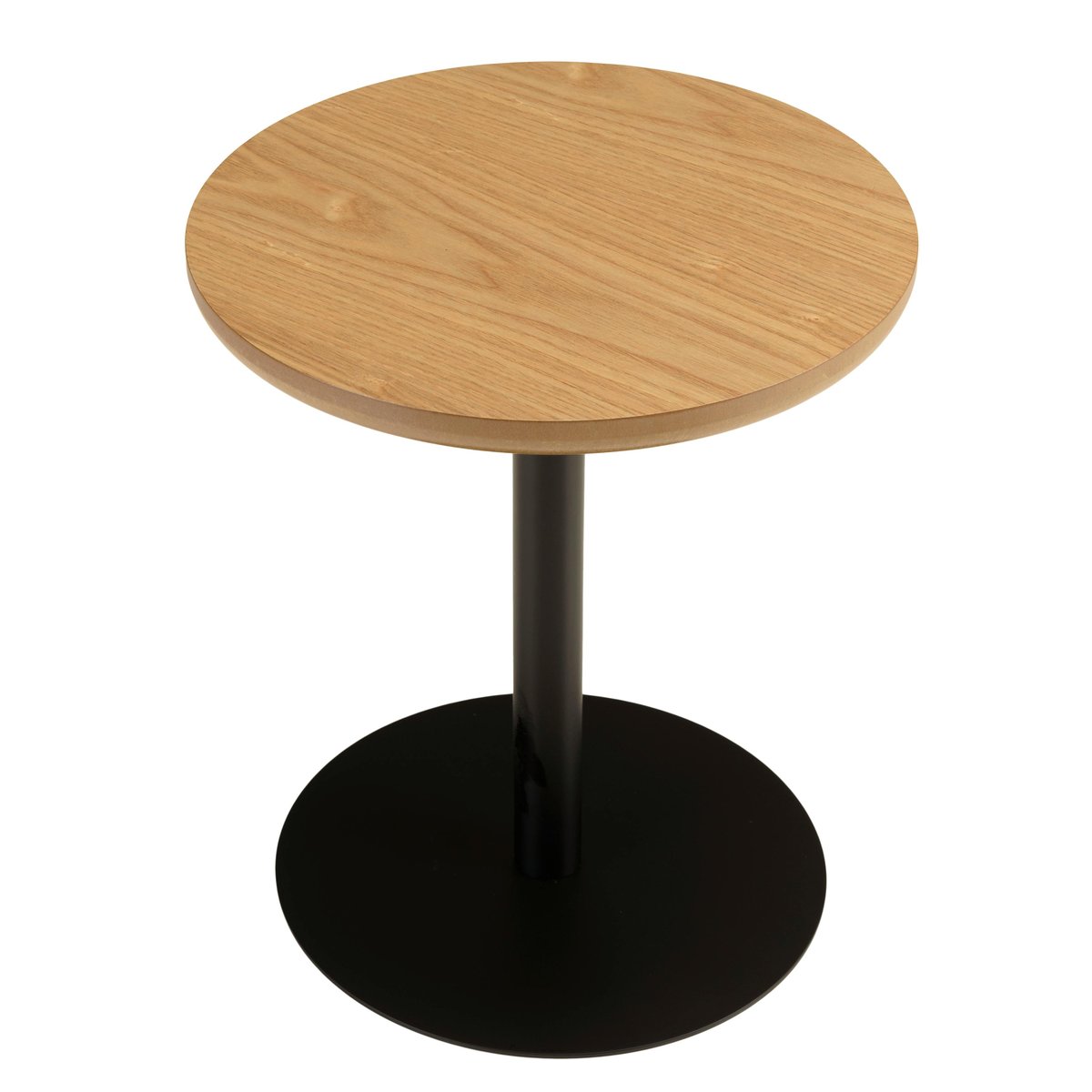 Table d'appoint ronde en bois couleur naturelle pied noir CASTILLE bois naturel, PIER IMPORT