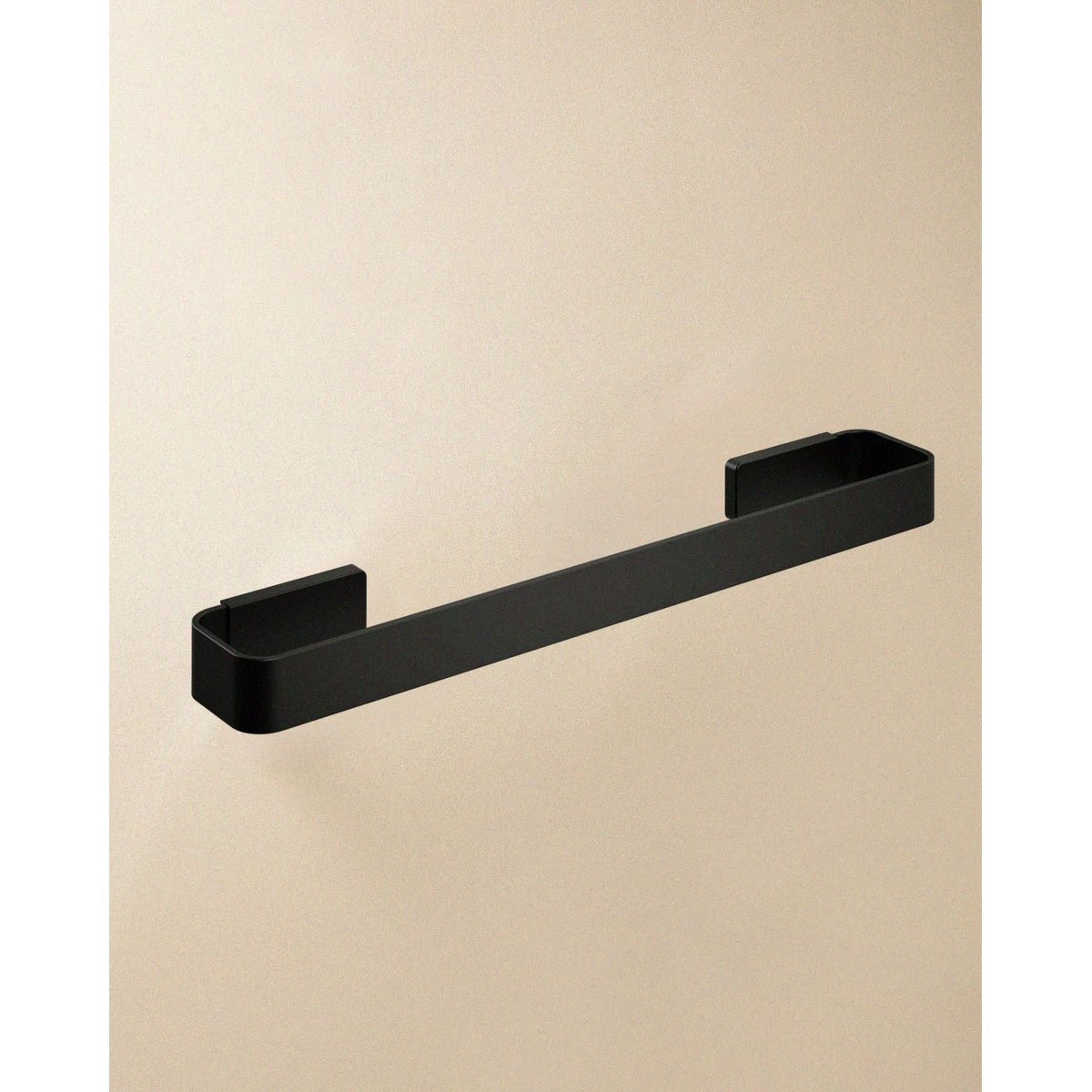 Porte-serviette mural avec vis ou adhésif LINE noir mat, COSMIC