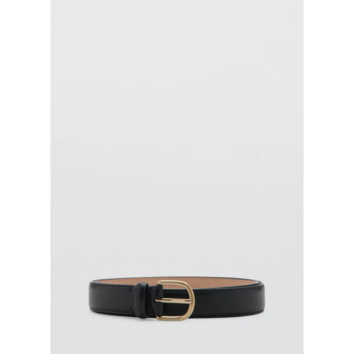 Ceinture cuir boucle noir, MANGO MAN
