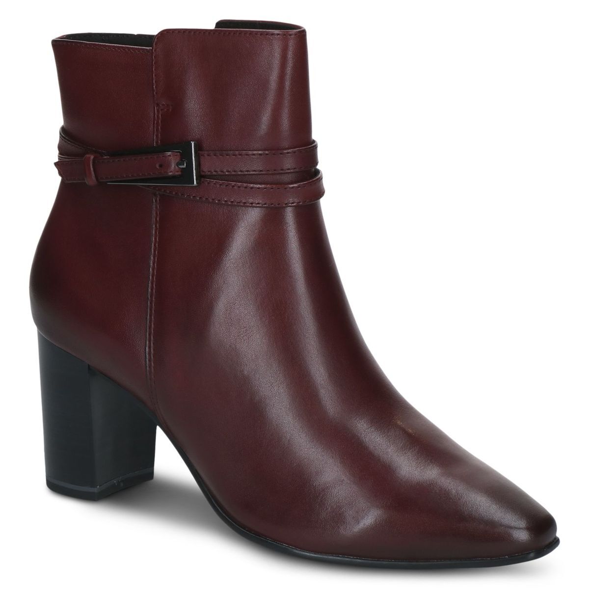 Bottine en cuir rouge merlot, CAPRICE