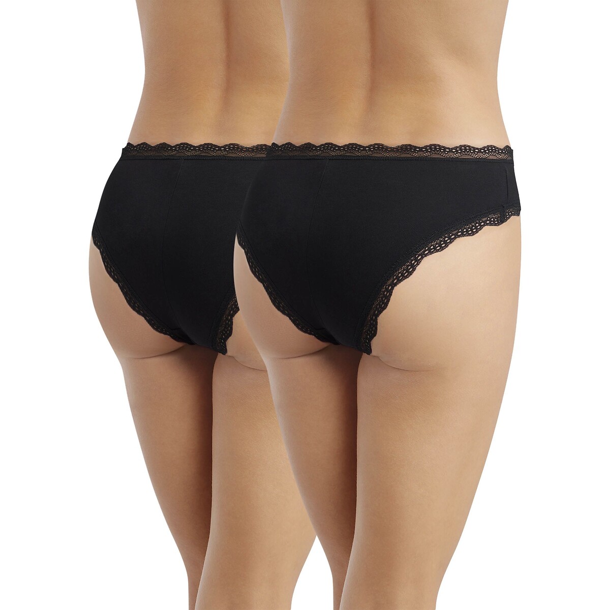 Lot de 2 slips Daily Coton Dentelle noir, DIM