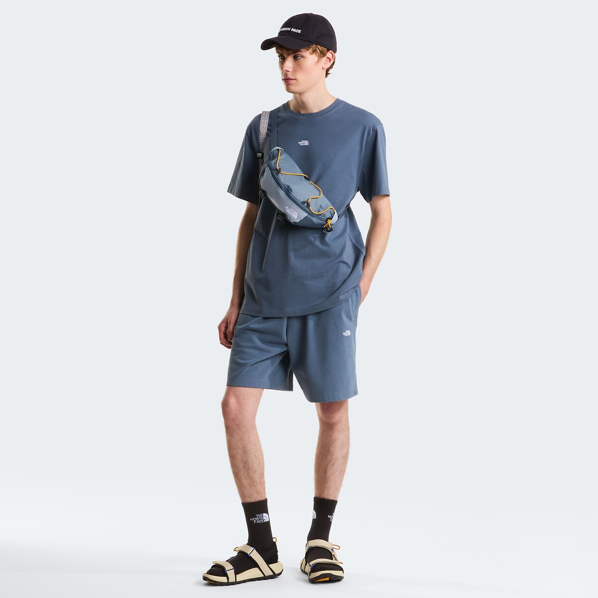 Shorts in French Terry grigio blu, THE NORTH FACE