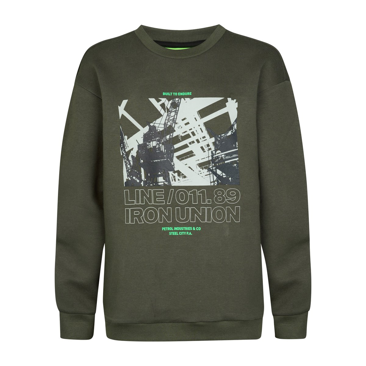 Sweat imprimé graphique forgebrook gris beluga, PETROL INDUSTRIES