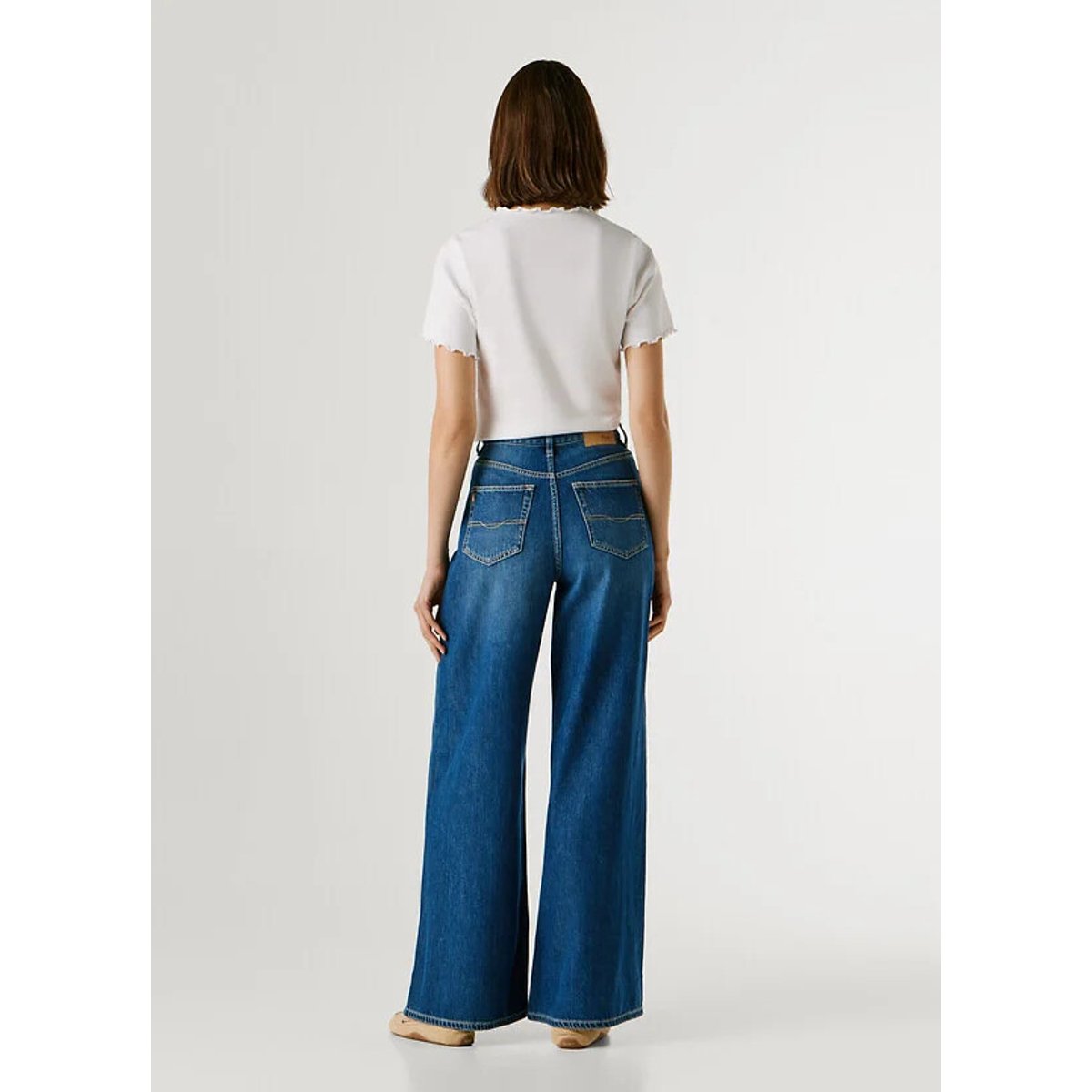 Jean large taille haute JAIMY faded medium blue tencel blend, PEPE JEANS