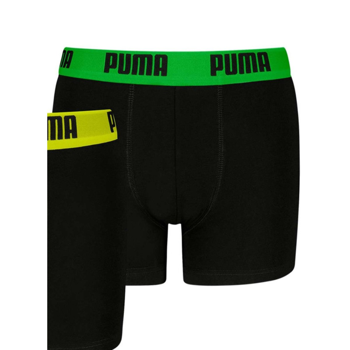 Lot de 2 boxers en coton noirs unis à ceintures de couleurs différentes noir, PUMA
