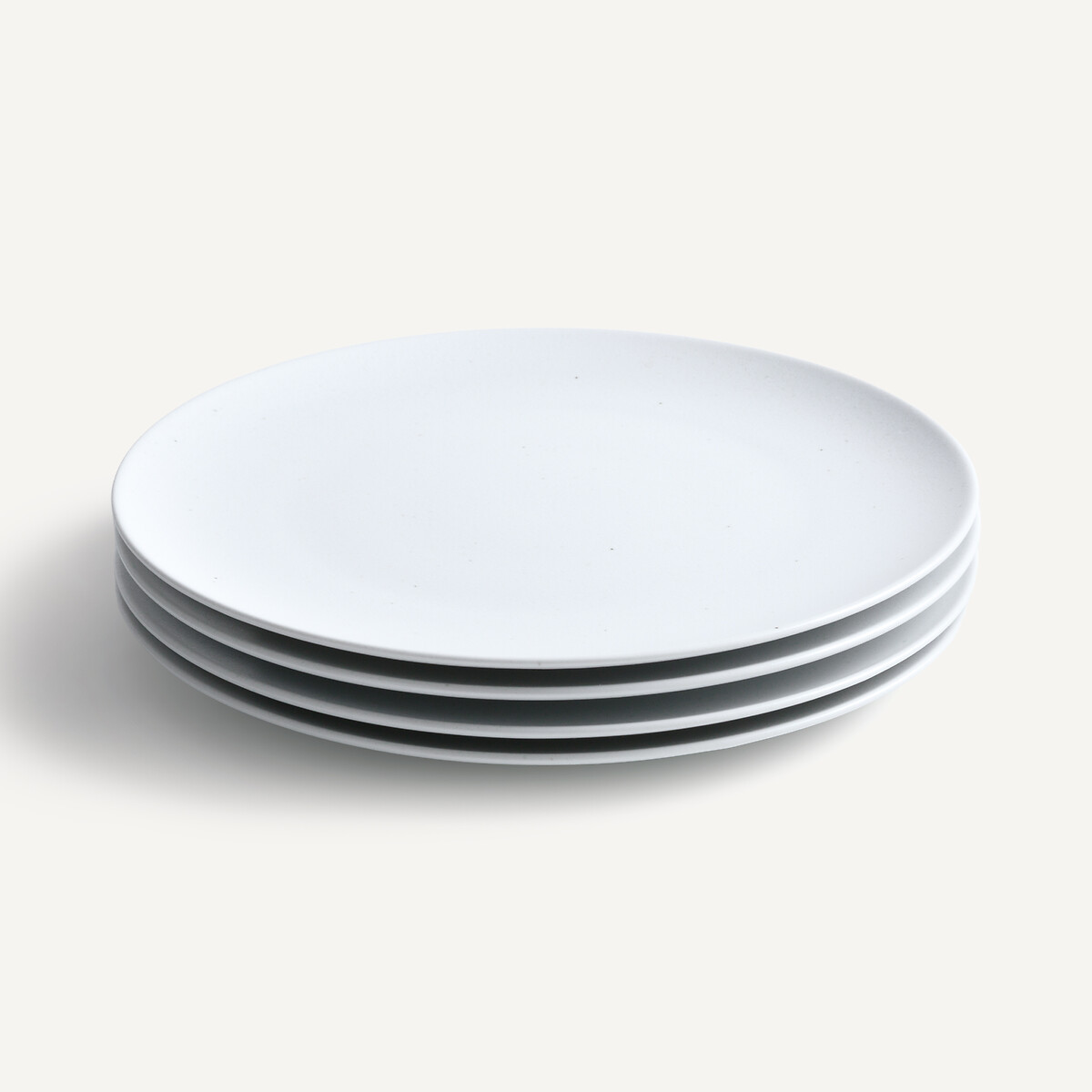 Set of 4 Rilka Speckled Porcelain Flat Plates white, AM.PM