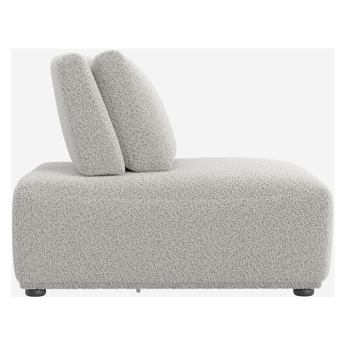 Fauteuil droit tissu acrylique RUDOLF gris, HABITAT