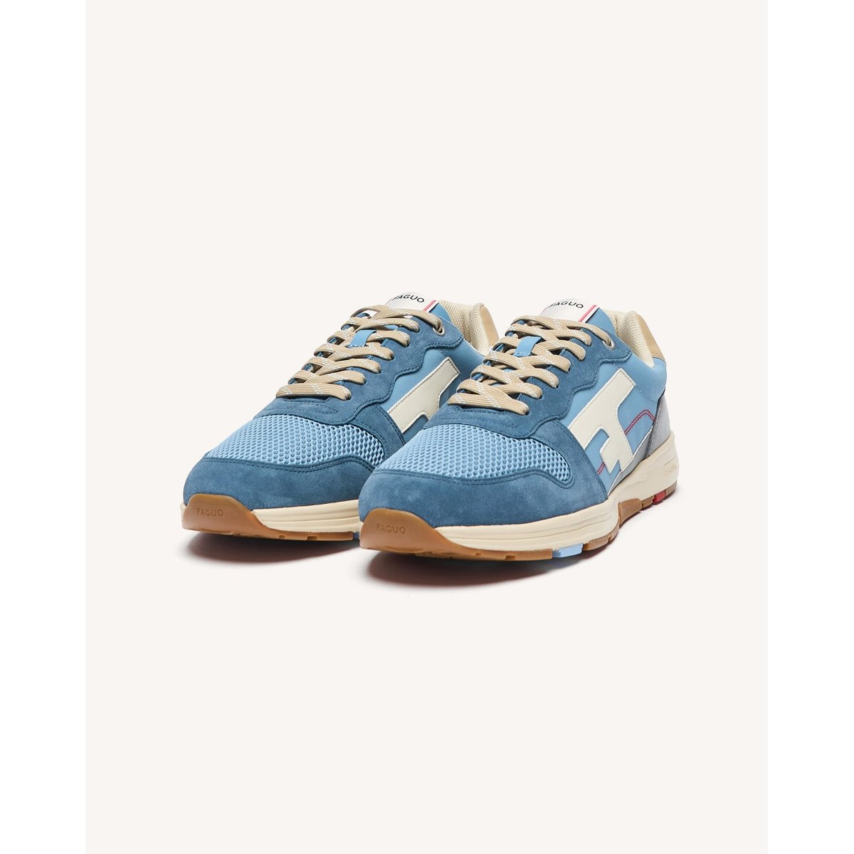 Running tissu suede OLIVE bleu grisé, FAGUO