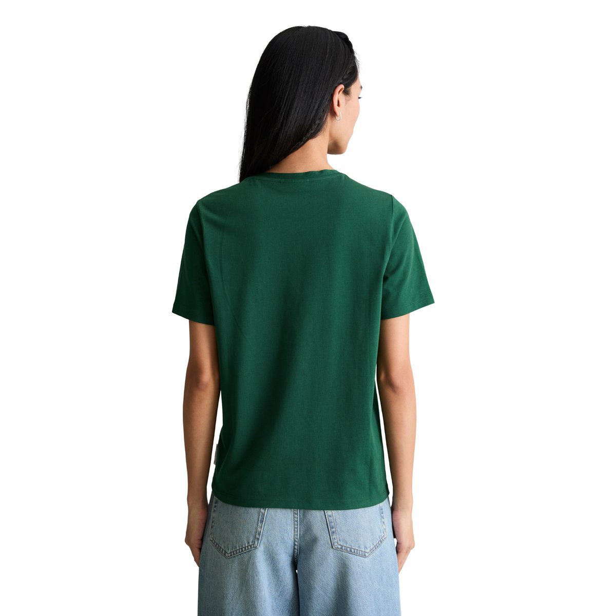 T-shirt coupe classique en coton organique vert fonce, MARC O’POLO DENIM