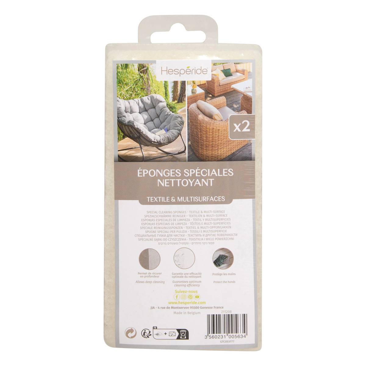 Lot de 2 éponges nettoyantes multisurfaces vert, HESPERIDE