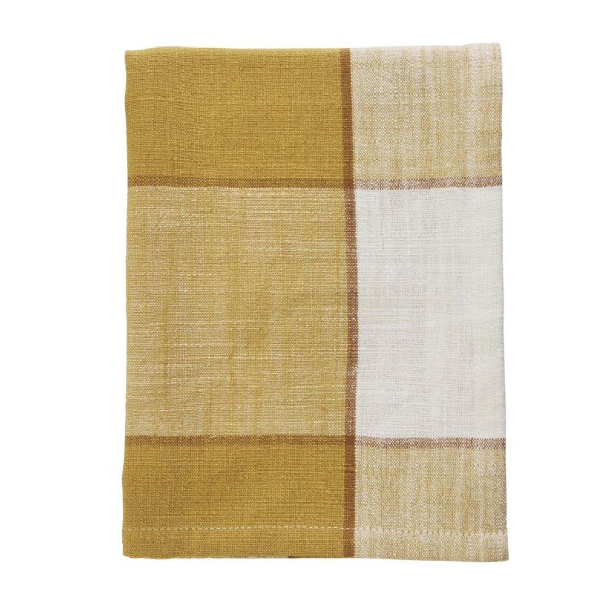 Torchon coton grands carreaux jaune, MADAM STOLTZ