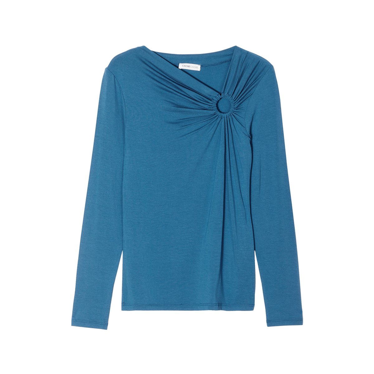 Blouse manches longues anneau bleu canard, CACHE CACHE