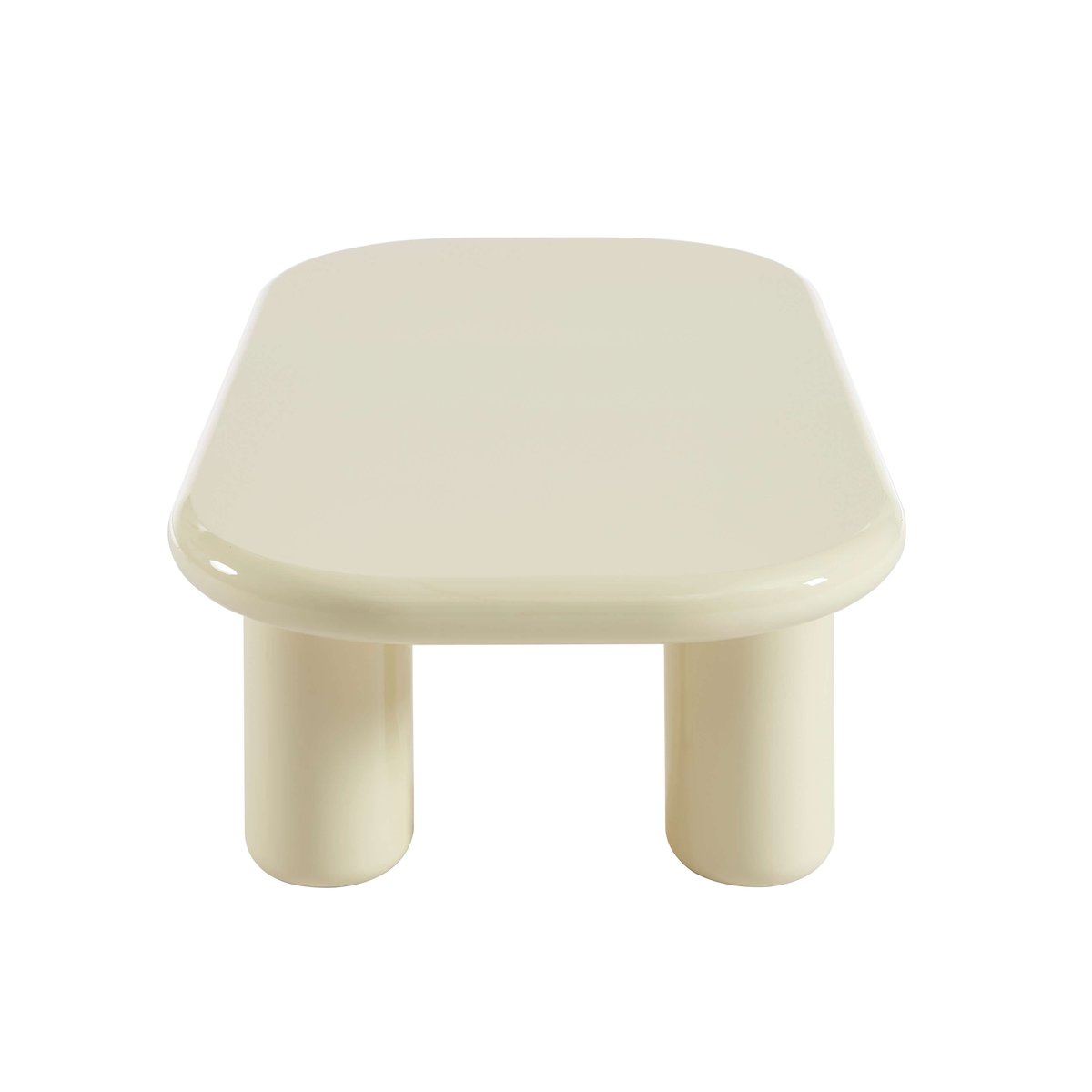 Table basse laquée brillant MOXY blanc, SORELH
