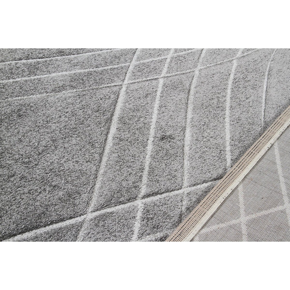 Tapis salon et chambre moderne tissé plat BROWNIE gris, NOVATREND