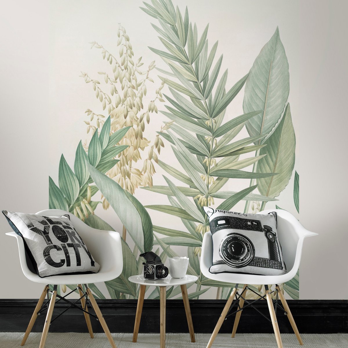 Papier peint panoramique Palmille vert, ART FOR THE HOME