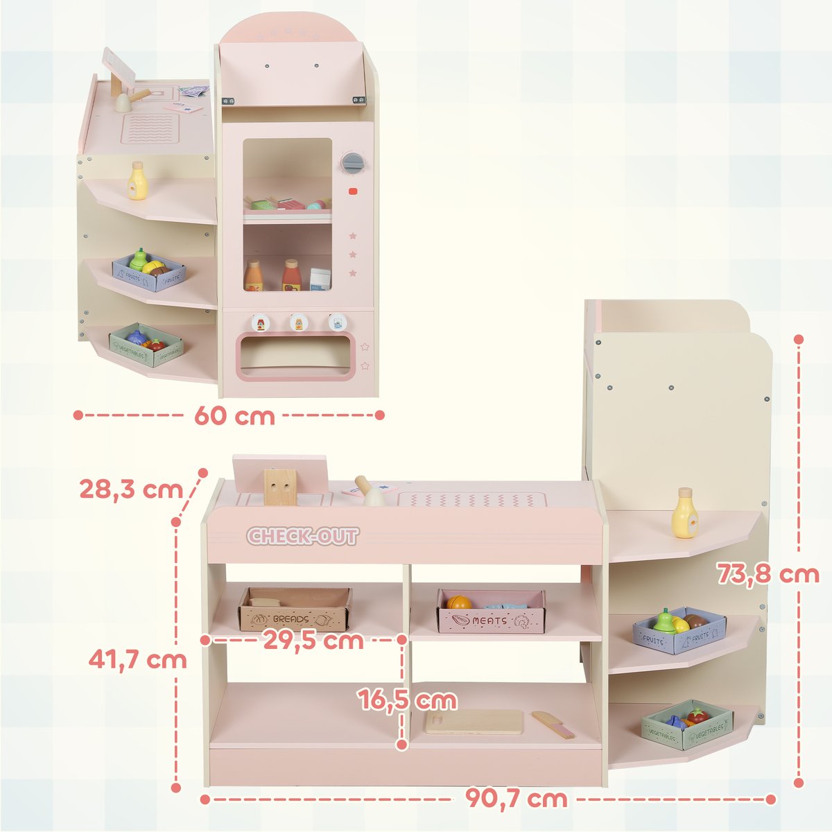 Boutique des enfants MDF Rose rose, beige, multicolore, AIYAPLAY