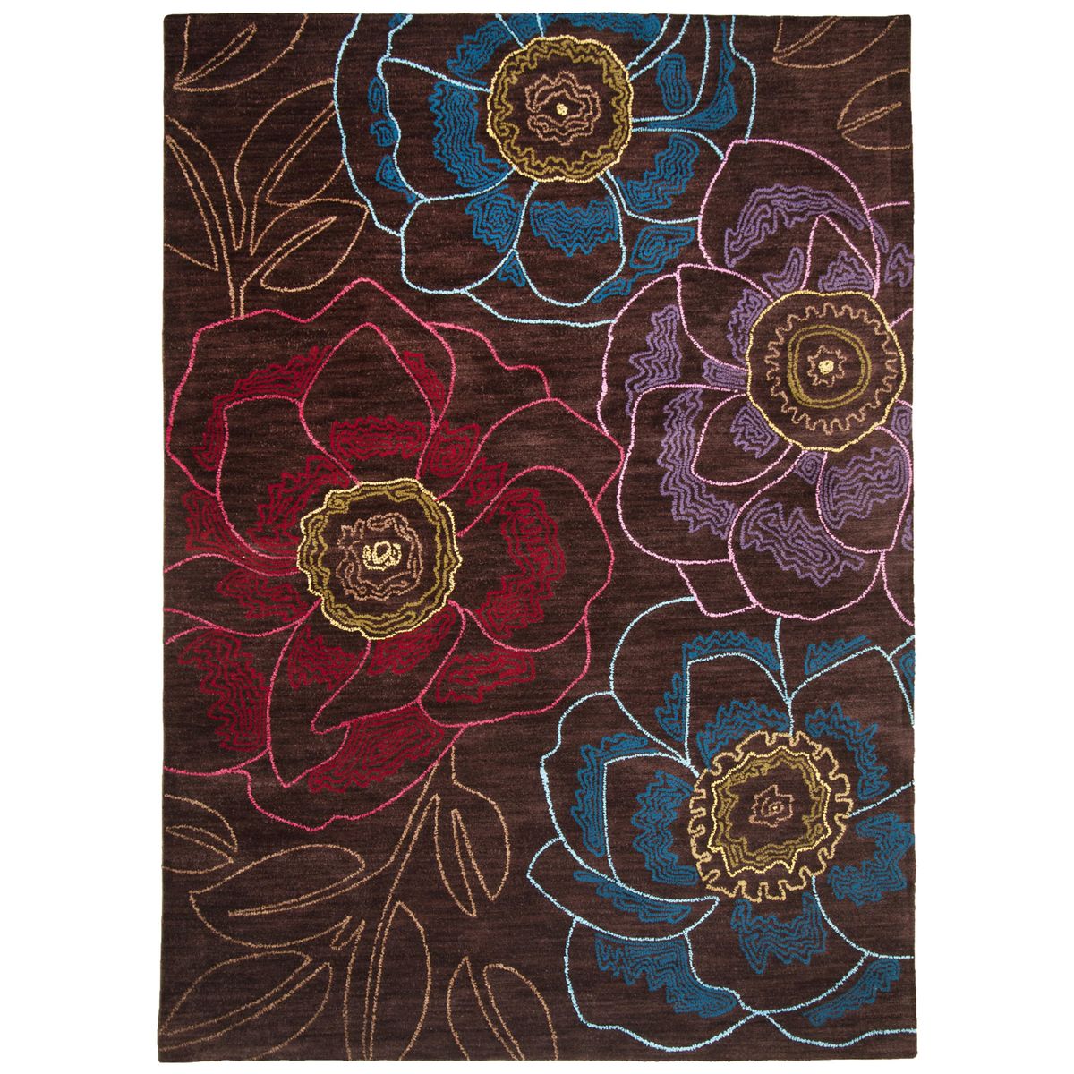Tapis de Salon tapis Moderne Design TROPICAL PASSION - 71% Polyester 20% Acrylique 9% Bambou marron multicolore, ARTE ESPINA